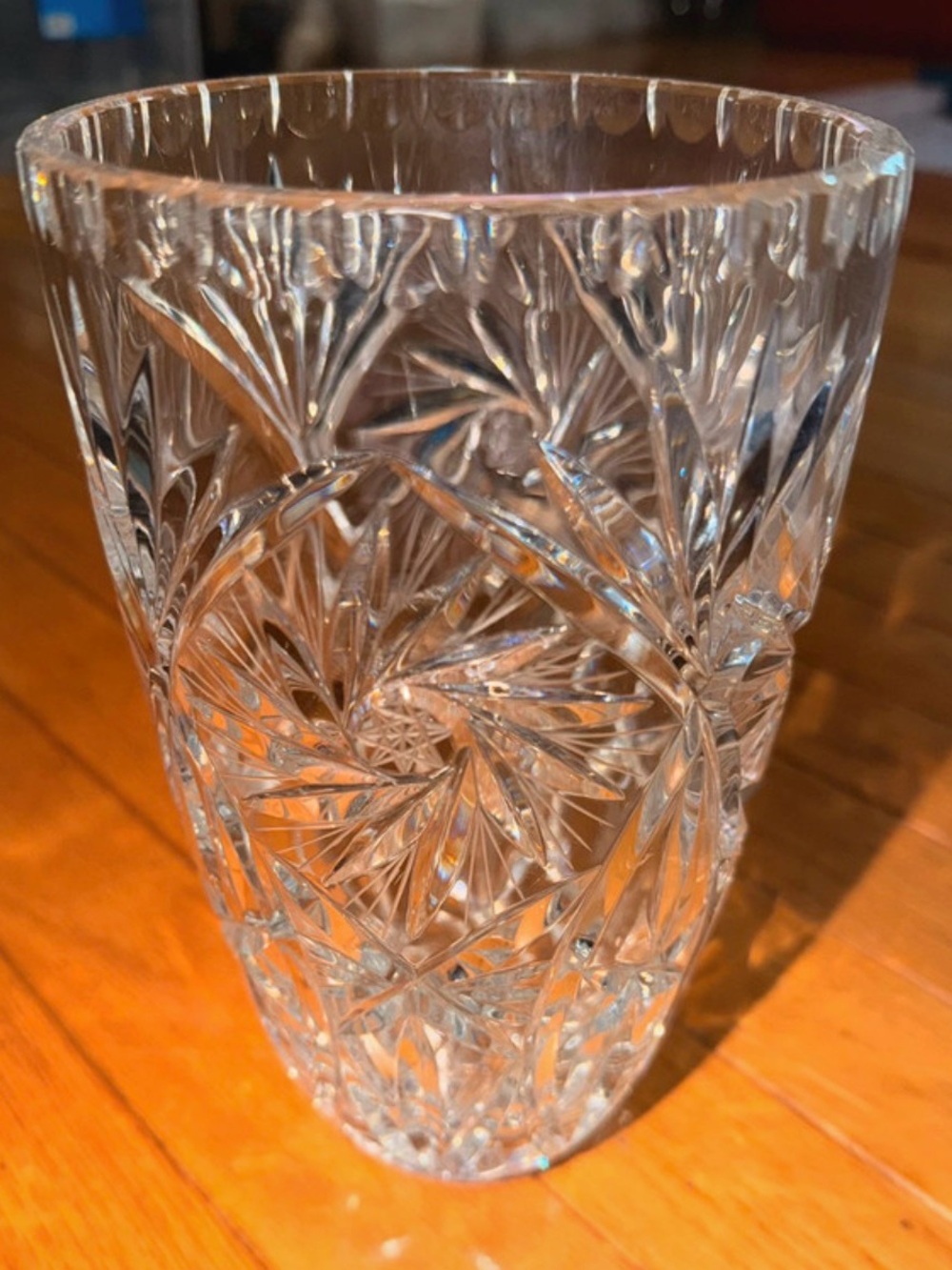 J.G. Durand 24% Lead Crystal 8” Vase in the elegant "Vincennes" pattern 70s